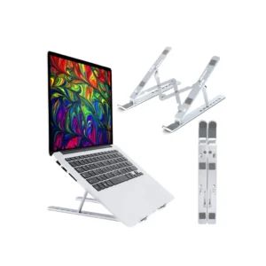 Laptop Metal Folding Stand - Portable, Adjustable, Sturdy, Lightweight, Ergonomic, Aluminum,
                    Compact, Versatile, Durable, Work Anywhere
