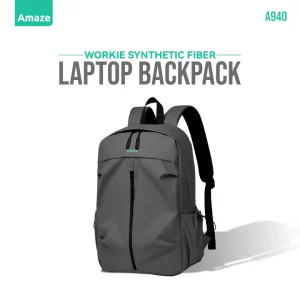 Amaze A940 Workie Synthetic Fiber Laptop Backpack ? Grey ? BIS