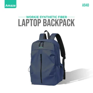Amaze A940 Workie Synthetic Fiber Laptop Backpack ? Blue ? BIS