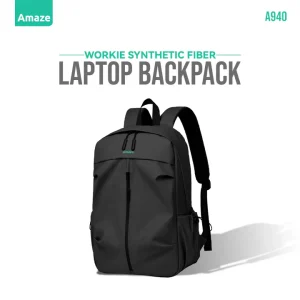 Amaze A940 Workie Synthetic Fiber Laptop Backpack ? Black ? BIS