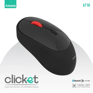 Amaze A710 Clicket Dual Wireless Mouse ? Black ? BIS