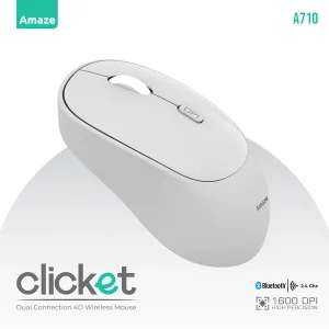 Amaze A710 Clicket Dual Wireless Mouse ? White ? BIS