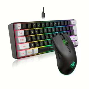 HXSJ Wired Keyboard and Mouse Set ? 61-Key Compact Gaming Combo